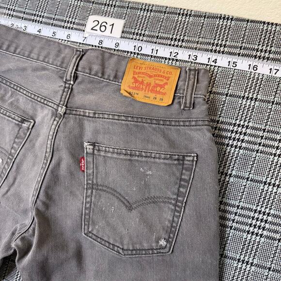 Levi's 511 Men's Slim Fit Gray Denim Jeans Size 28x28 Cotton - Picture 2 of 11